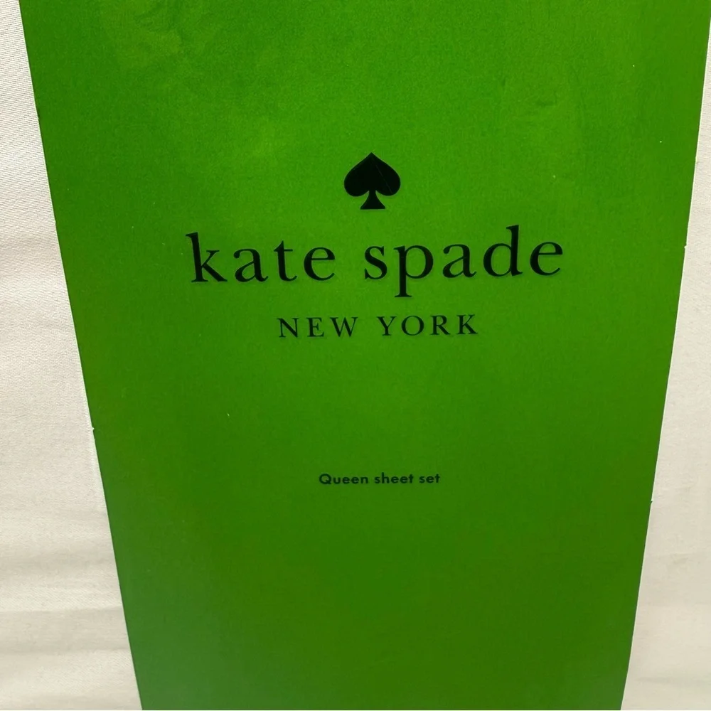 Kate Spade Queen Size Sheet Set Light Pink Solid 100% Cotton Sateen NWT